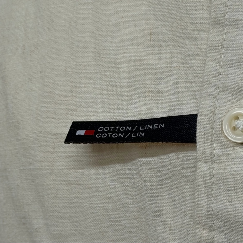 Tommy Hilfiger Cotton Linen Button Down Short Sleeve Shirt NWTags Size XXL - Picture 3 of 13